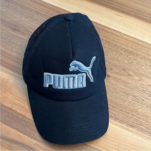 NWOT PUMA Men’s Hat Adjustable Black Gray/Silver Logo